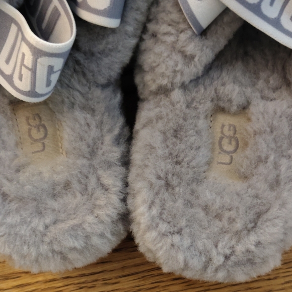 UGG Fluffy Gray Women's Slippers - Picture 3 of 8